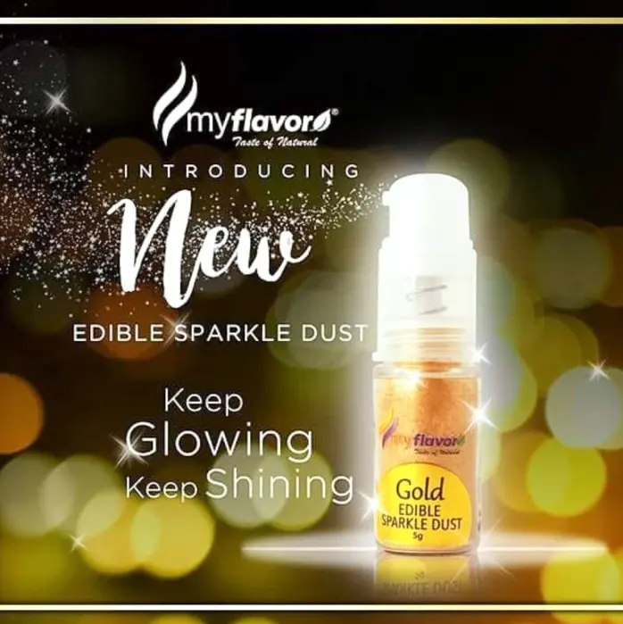 My Flavor Gold Edible Sparkle Dust Edible Glitter 5 Gram