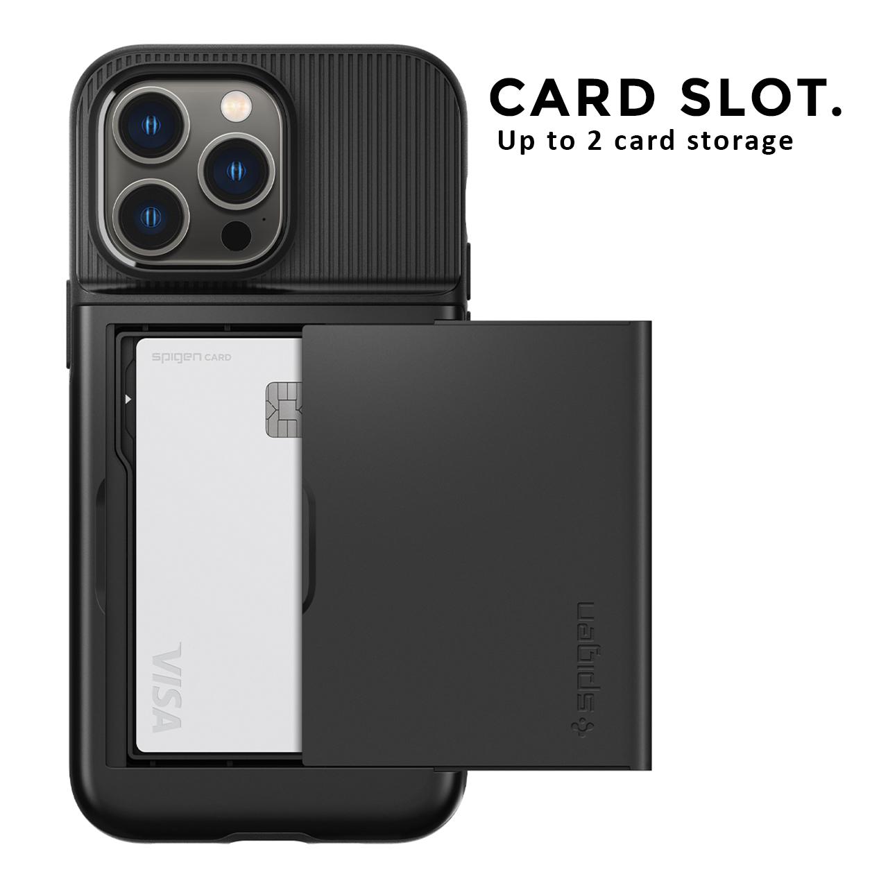 Case iPhone 14 Pro Max Plus Spigen Slim Armor Card Slot Matte Wallet