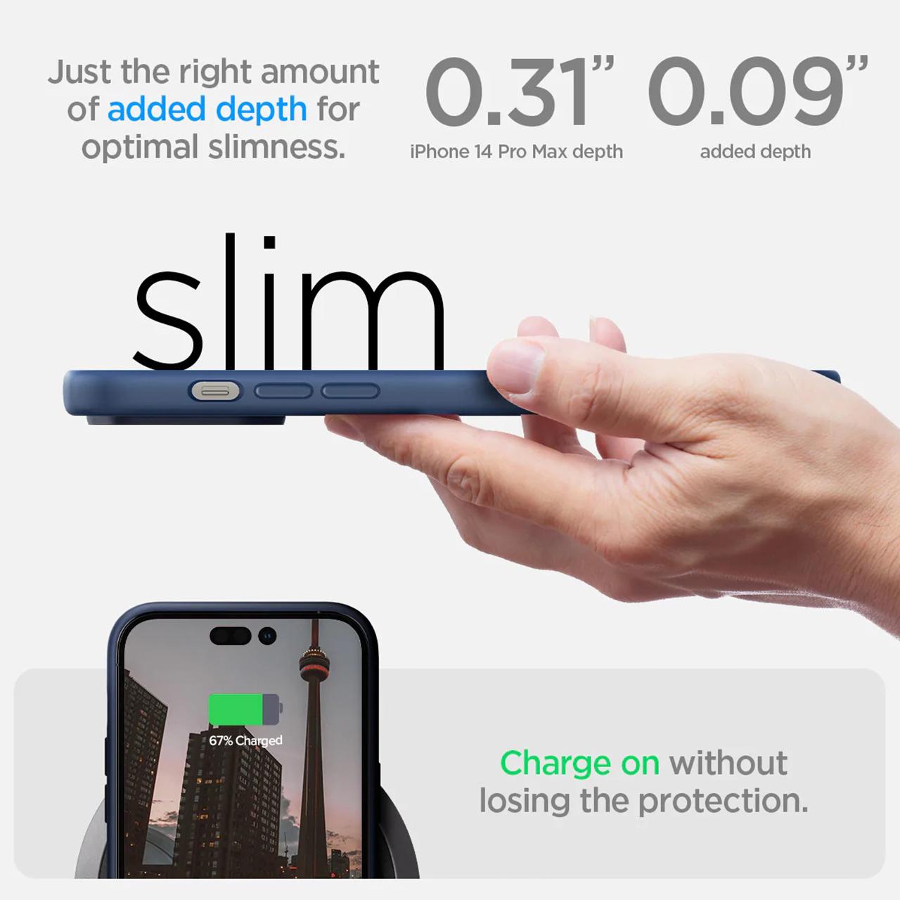 Case iPhone 14 Pro Max Plus Spigen Silicone Fit MagSafe Matte Casing