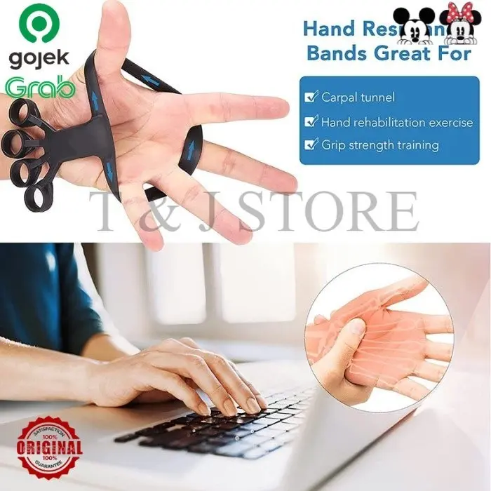 Silicone Finger Hand Grip Olahraga Finger Power Strength 11 Pounds TJ