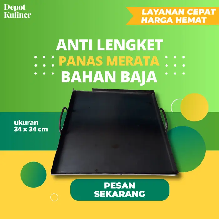 Gambar Kuali Wajan Burger Kebab - 37 x 37 cm dari Depot Kuliner Kota Medan 4 Tokopedia