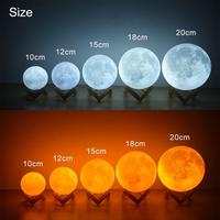 Gambar Lampu Tidur 3D Printed Moon Night Light Table Lamp 12 cm - 15 cm dari ElectStuff ID Kota Semarang 4 Tokopedia