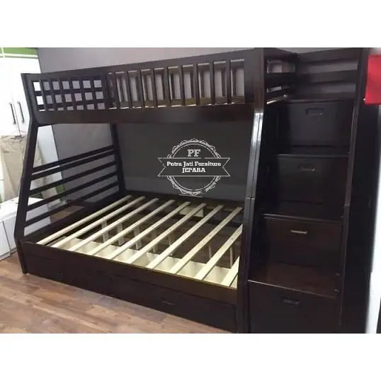 Ranjang Susun Tempat Tidur Anak Laci Penyimpanan Kayu Jati Free Ongkir 0