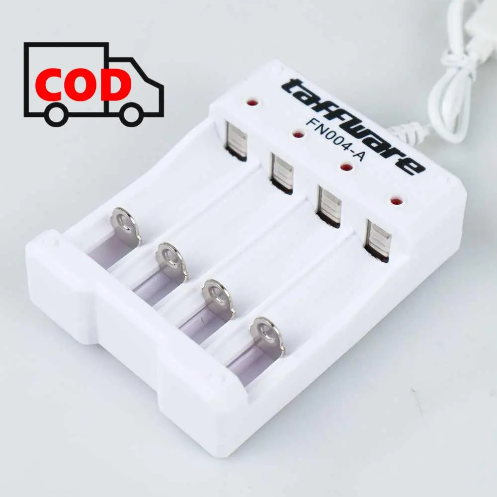Charger Baterai 4 slot AA AAA Fast Charging dengan Power USB Plug