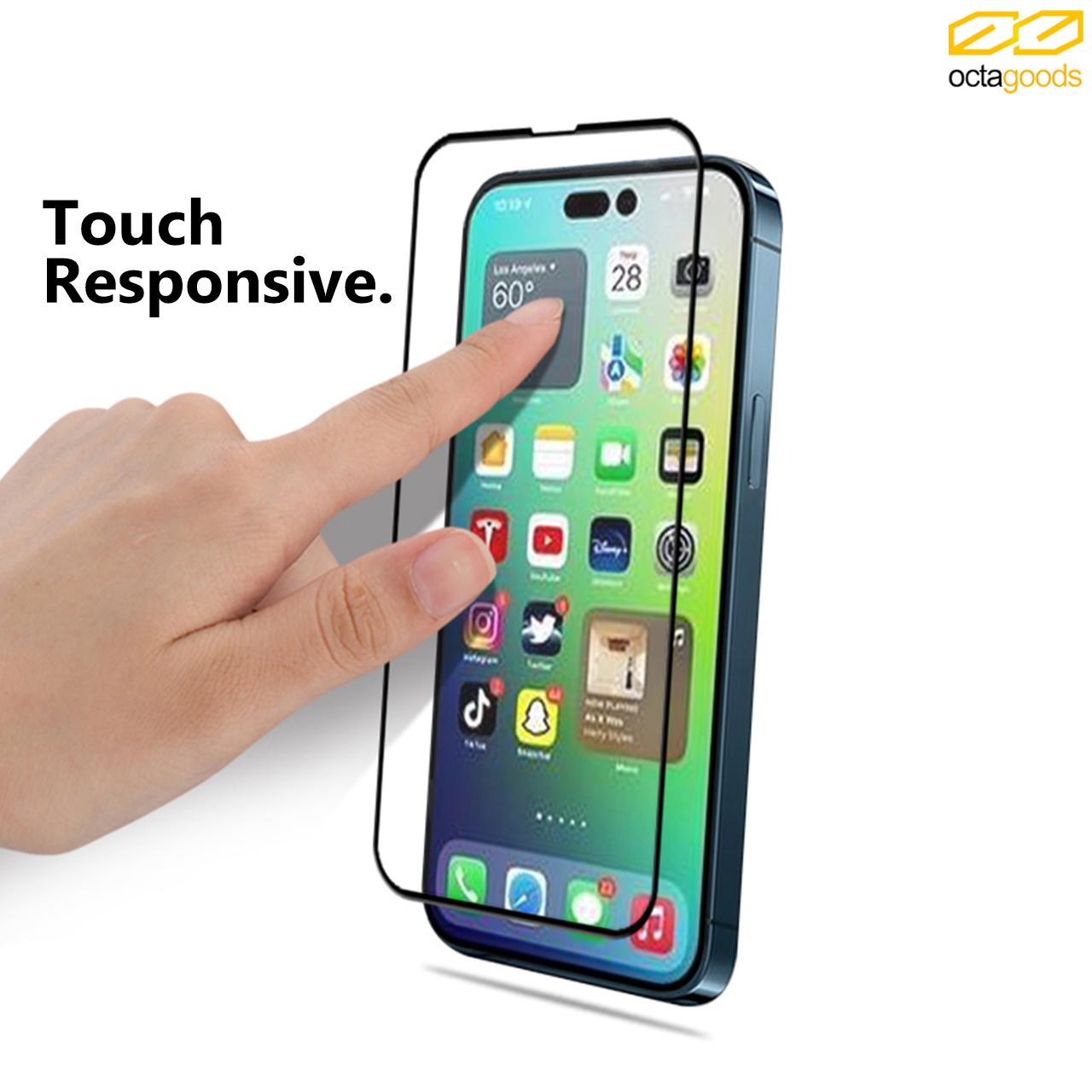 Tempered Glass iPhone 14/13 Pro Max Plus Octagoods Clear Full Cover 9H