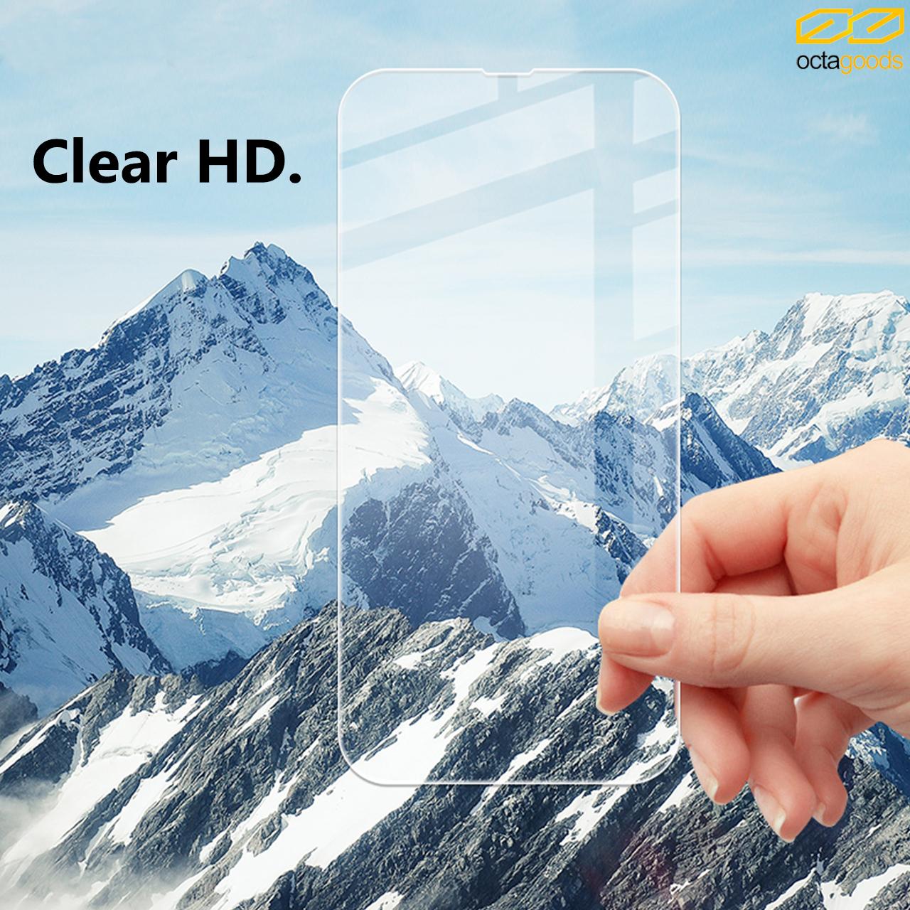 Tempered Glass iPhone 14/13 Pro Max Plus Octagoods Clear Full Cover 9H