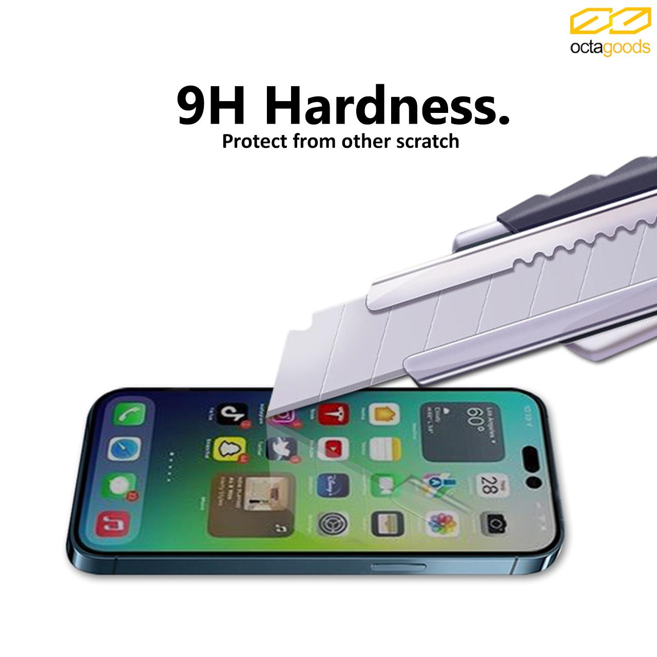 Tempered Glass iPhone 14/13 Pro Max Plus Octagoods Clear Full Cover 9H