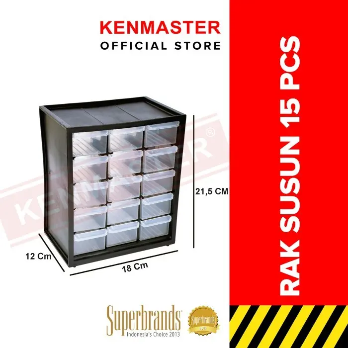 Kenmaster Rak 15 Drawer Susun - Kotak sparepart - kotak perhiasan dll 1