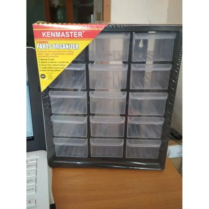 Kenmaster Rak 15 Drawer Susun - Kotak sparepart - kotak perhiasan dll 2