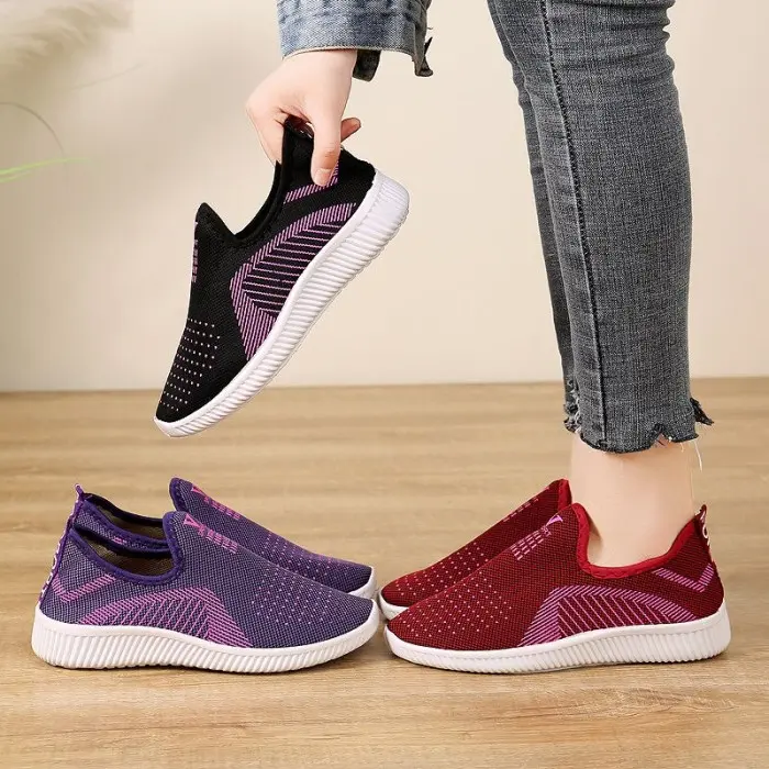 SH105 Sepatu wanita Import V Sport Sneakers Slip On Women Shoes