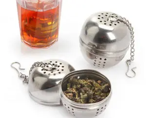 Saringan Teh Bentuk Bola Stainless Steel Anti Karat Filter Teh Bulat