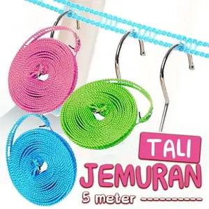 Tali Jemuran 5 Meter dengan Lubang Hanger Gantungan Baju