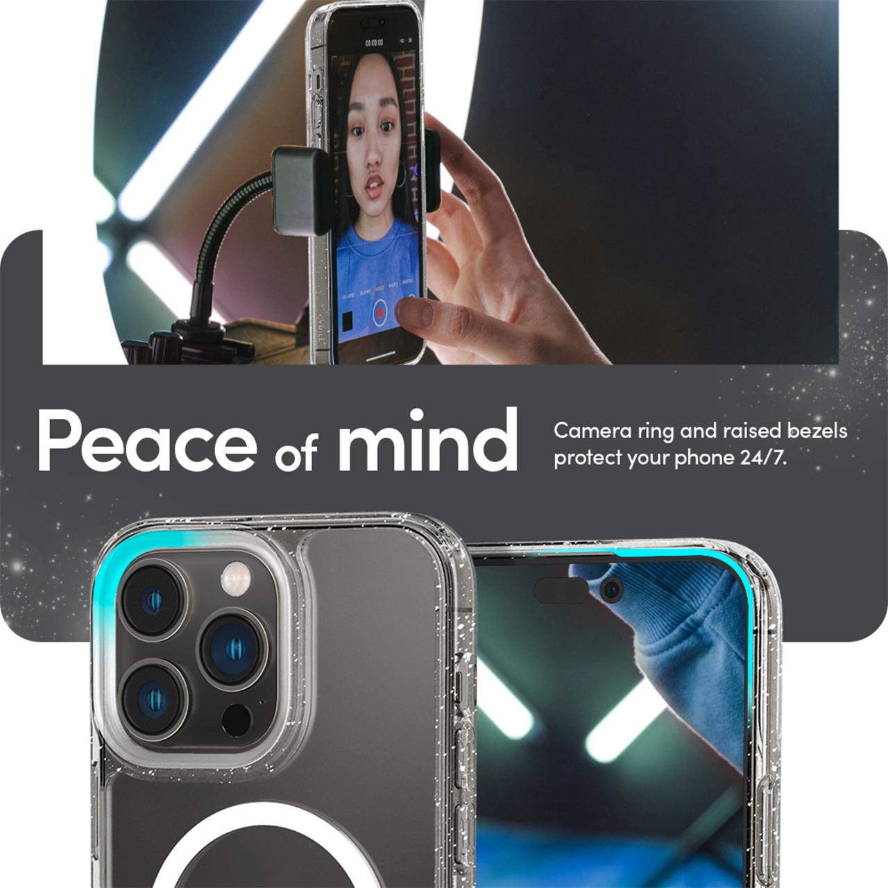 Case iPhone 14 Pro Max Plus Cyrill Shine MagSafe Clear Tempered Glass