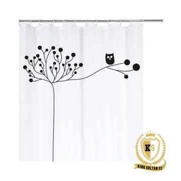 Rayen Tirai Kamar Mandi Motif Tree 180Cm x 200Cm Made in Spanyol