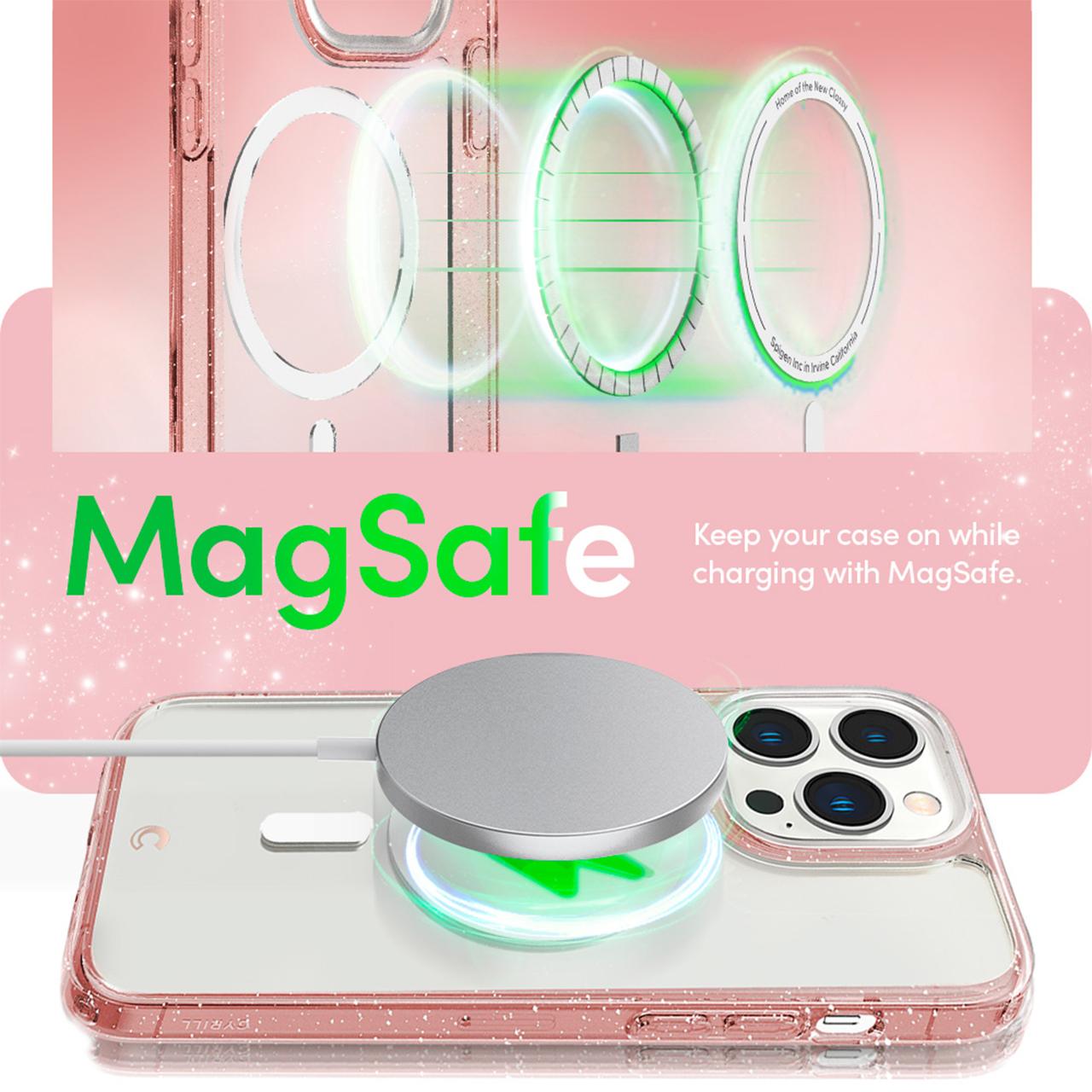 Case iPhone 14 Pro Max Plus Cyrill Shine MagSafe Clear Tempered Glass
