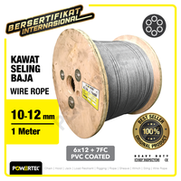 Gambar Wire Rope / Kawat Seling Baja 6x12 7FC PVC 10-12mm POWERTEC - 1 Meter dari powertec id Kota Administrasi Jakarta Pusat 1 Tokopedia