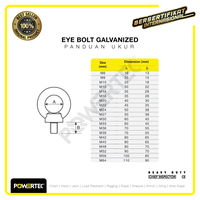 Gambar Eye Bolt / Mata Baut Galvanized M24 POWERTEC dari powertec id Kota Administrasi Jakarta Pusat 3 Tokopedia