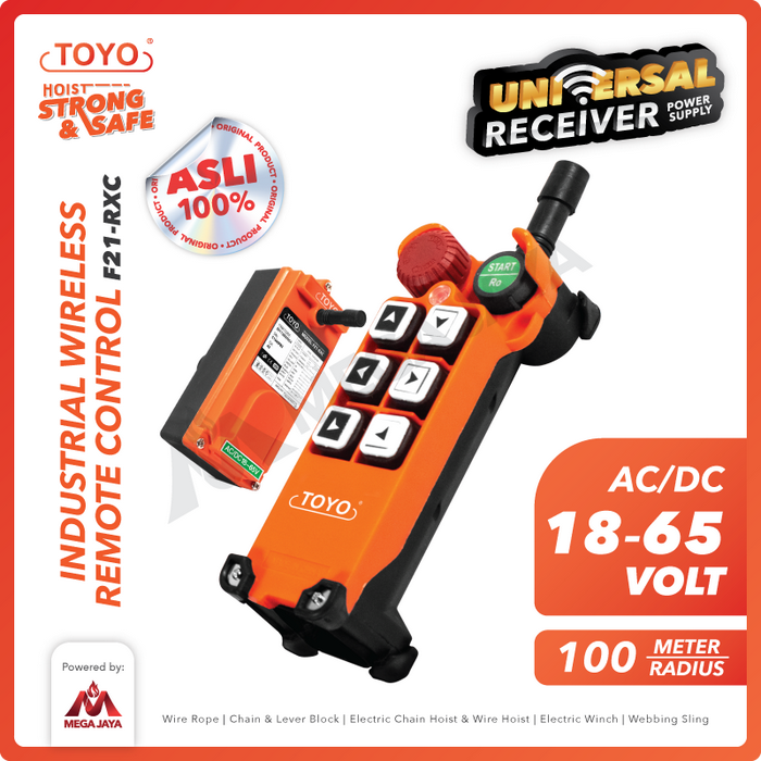 Gambar Industrial Wireless Remote Control F21-RXC 18V-65V Hoist Crane TOYO dari megajaya.co.id Kota Administrasi Jakarta Pusat Tokopedia