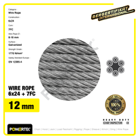 Gambar Wire Rope / Kawat Seling Baja 6x24 7FC 12mm Galv POWERTEC - 1 Meter dari powertec id Kota Administrasi Jakarta Pusat 2 Tokopedia