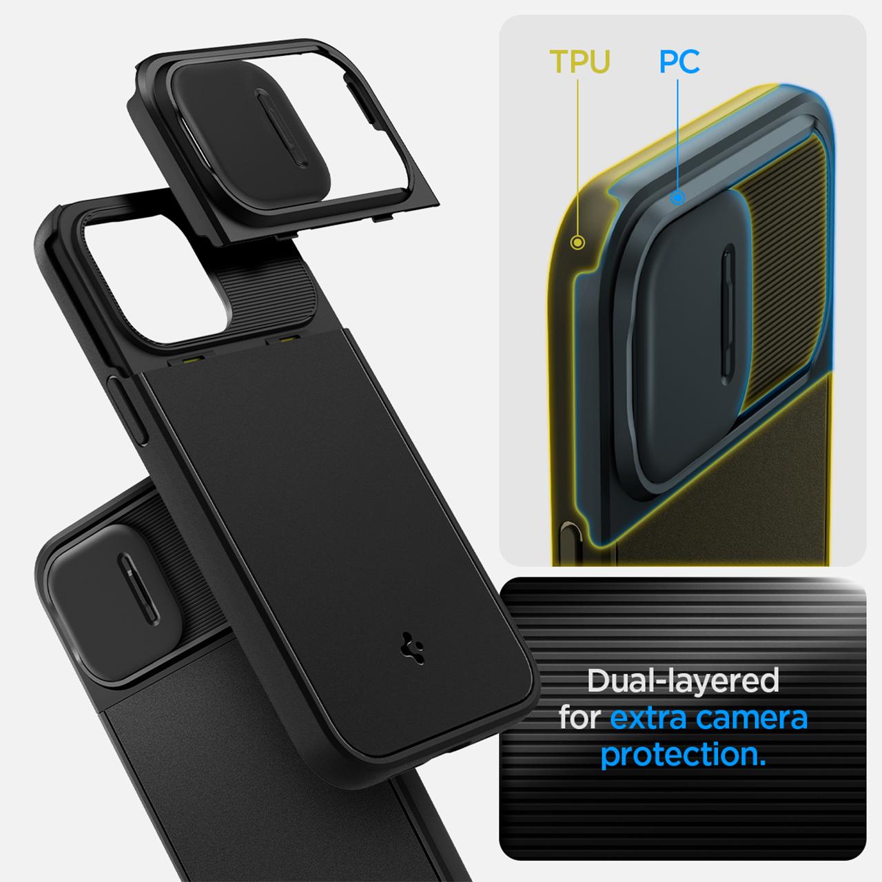 Spigen iPhone 14 Case Magsafe + Camera Cover Optik Armor MagFit - Black ACS05070-1