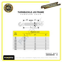 Gambar Turnbuckle / Jarum Keras JIS Hook & Hook M16 Span Skrup POWERTEC dari powertec id Kota Administrasi Jakarta Pusat 3 Tokopedia