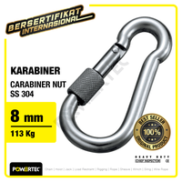 Gambar Carabiner / Karabiner Nut SS 304 8 mm POWERTEC dari powertec id Kota Administrasi Jakarta Pusat 1 Tokopedia