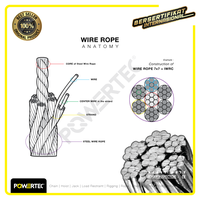 Gambar Wire Rope / Kawat Seling Baja 6x12 7FC 9mm Galv POWERTEC - 1 Meter dari powertec id Kota Administrasi Jakarta Pusat 3 Tokopedia