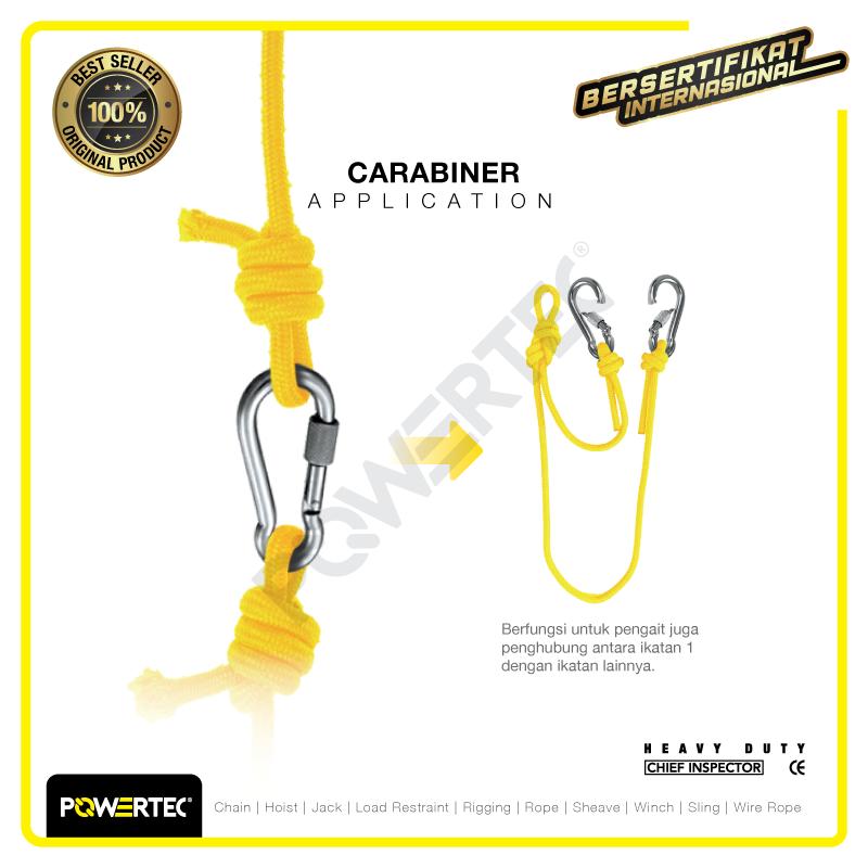 Carabiner / Karabiner Nut Galvanized 8 mm POWERTEC 3