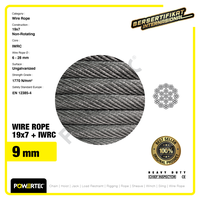 Gambar Wire Rope / Kawat Seling Baja 19x7 IWRC 9mm NR POWERTEC - 1 Meter dari powertec id Kota Administrasi Jakarta Pusat 2 Tokopedia