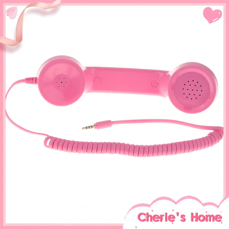 MI748 Cheriehome Handset Telepon Klasik Retro Warna Merah Dengan3.5mm