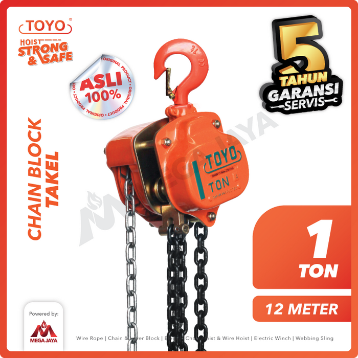 Gambar Chain Block / Takel 1 Ton x 12 Meter TOYO dari megajaya.co.id Kota Administrasi Jakarta Pusat Tokopedia