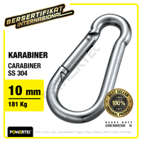 Gambar Carabiner / Karabiner SS 304 - 10mm POWERTEC dari powertec id Kota Administrasi Jakarta Pusat 1 Tokopedia