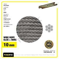 Gambar Wire Rope / Kawat Seling Baja 6x36 IWRC 10mm Ungalv POWERTEC - 1 Meter dari powertec id Kota Administrasi Jakarta Pusat 2 Tokopedia