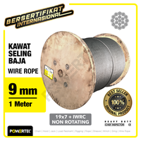 Gambar Wire Rope / Kawat Seling Baja 19x7 IWRC 9mm NR POWERTEC - 1 Meter dari powertec id Kota Administrasi Jakarta Pusat 1 Tokopedia