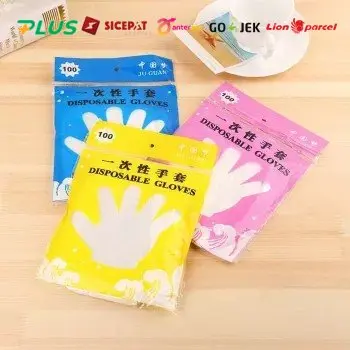 Sarung tangan plastik sekali pakai Higienis 1 pack isi 100 Anti robek