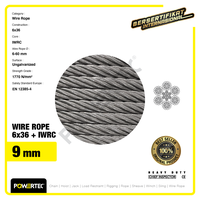 Gambar Wire Rope / Kawat Seling Baja 6x36 IWRC 9mm Ungalv POWERTEC - 1 Meter dari powertec id Kota Administrasi Jakarta Pusat 2 Tokopedia
