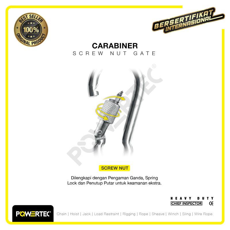 Carabiner / Karabiner Nut Galvanized 8 mm POWERTEC 2