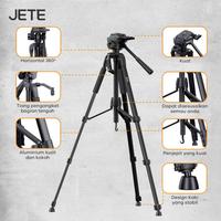 Gambar JETE H11 Tripod Professional DSLR Camera Video Tripod Pan Head 3 Way dari hans computer Kota Administrasi Jakarta Pusat 3 Tokopedia