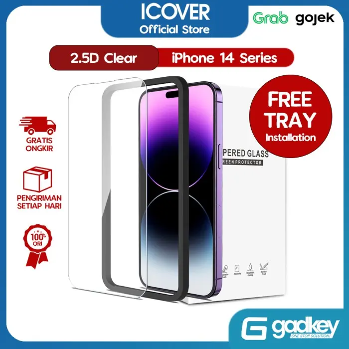 iCover Tempered Glass iPhone 14 Pro Max Plus Anti Gores Screen Guard