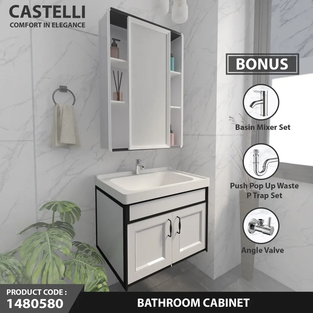 Bathroom Cabinet 1 Set Castelli Tempat Wastafel 1 Set - 1480580