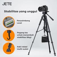 Gambar JETE H11 Tripod Professional DSLR Camera Video Tripod Pan Head 3 Way dari hans computer Kota Administrasi Jakarta Pusat 2 Tokopedia