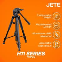 Gambar JETE H11 Tripod Professional DSLR Camera Video Tripod Pan Head 3 Way dari hans computer Kota Administrasi Jakarta Pusat 1 Tokopedia