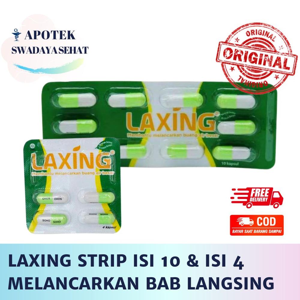 LAXING STRIP ISI 10Kap - Obat Lancarkan BAB Strip Isi 4Tab Diet - STRIP ISI 4