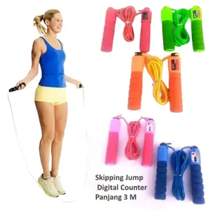 HIJAU - SKIPPING ROPE COUNTER TALI LOMPAT OLAHRAGA DENGAN PENGHITUNG
