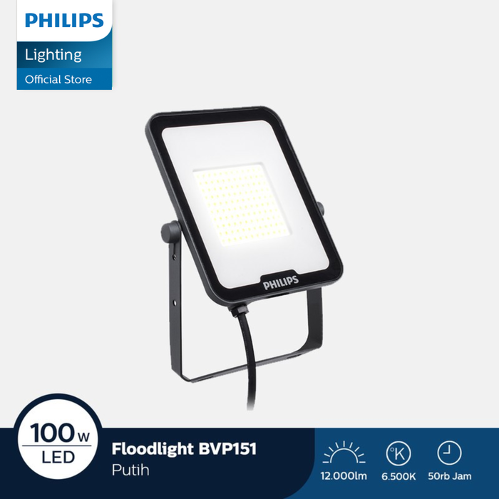 Gambar Philips Lampu Proyek Sorot Floodlight BVP151 100W 6500K Cool White G3 dari Philips Lighting Indonesia Kota Administrasi Jakarta Utara Tokopedia