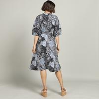 Gambar CAMELIA Batik HONG Drawstring Midi Dress Sekouwit in Grey and Black dari Sekouwit Kab. Bogor 5 Tokopedia