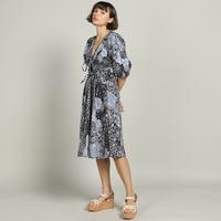 Gambar CAMELIA Batik HONG Drawstring Midi Dress Sekouwit in Grey and Black dari Sekouwit Kab. Bogor 4 Tokopedia