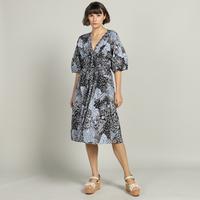 Gambar CAMELIA Batik HONG Drawstring Midi Dress Sekouwit in Grey and Black dari Sekouwit Kab. Bogor 1 Tokopedia