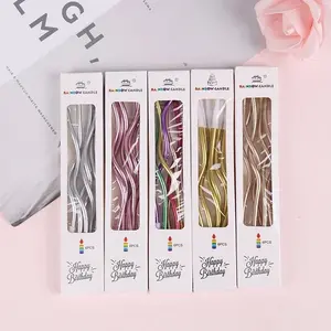 Lilin Spiral Panjang Isi 6 Pcs / Spiral Candle untuk Pesta Ulang Tahun