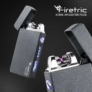 Korek Api Elektrik Pulse Plasma USB Rechargeable Cross Double Arc Lighter Firetric JL613-FD